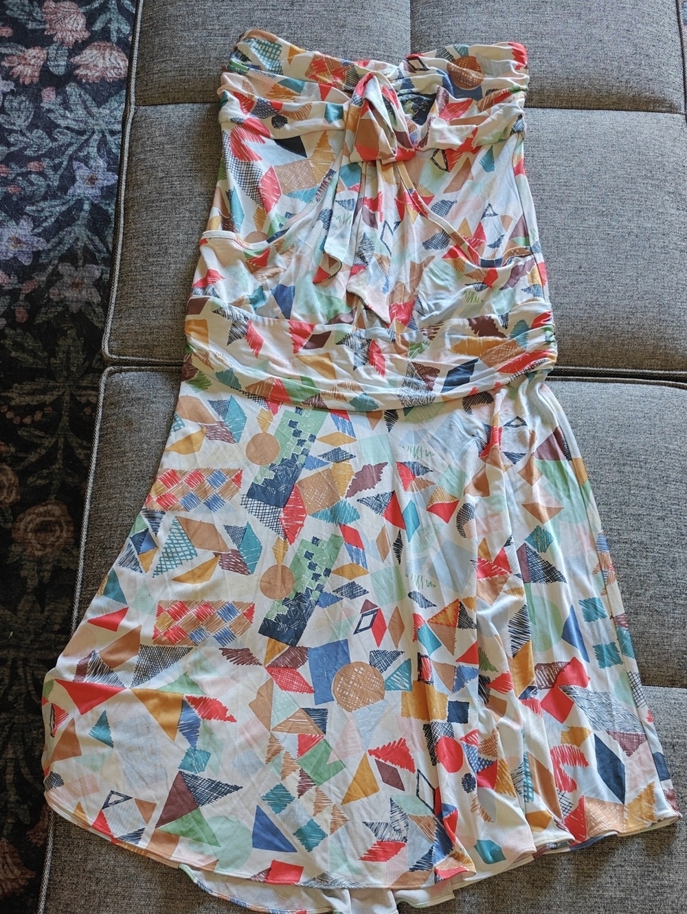Multi-Color Strapless Summer Dress